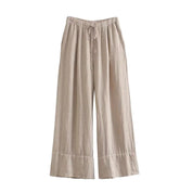 Tatianna Set l Ärmelloses Streetwear-Neckholder-Damen-Crossover-Frühlingsoberteil für Damen und Hosen mit weitem Bein