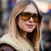 Retro-Sonnenbrille mit großem Rahmen l Geashna