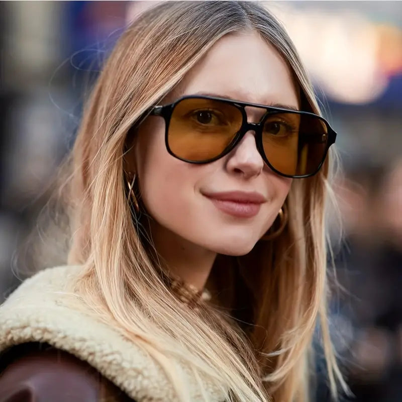 Retro-Sonnenbrille mit großem Rahmen l Geashna