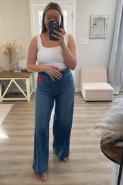 Shirah l Hoch taillierte Bootcut-Hose mit weitem Bein für Damen