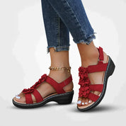 Lidia l Damen-Sommerserie mit Plateau-Sandalen mit Blumenmuster