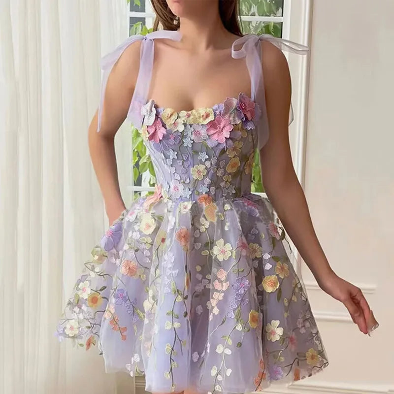 Sweet Dera l Tüll-Cocktailkleid mit floralen Details