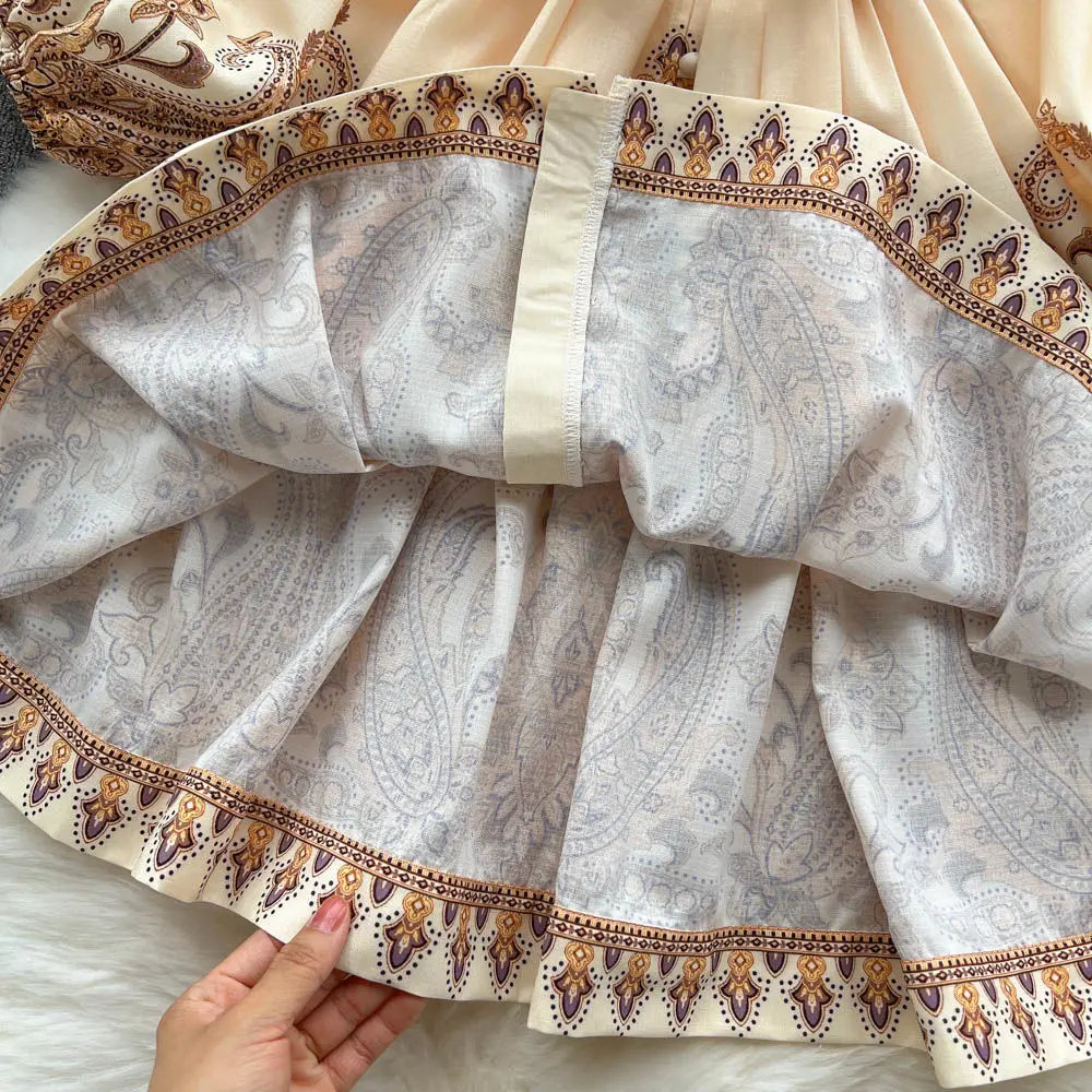 Dali l Paisley-Druck Kleid mit Taillenraffung