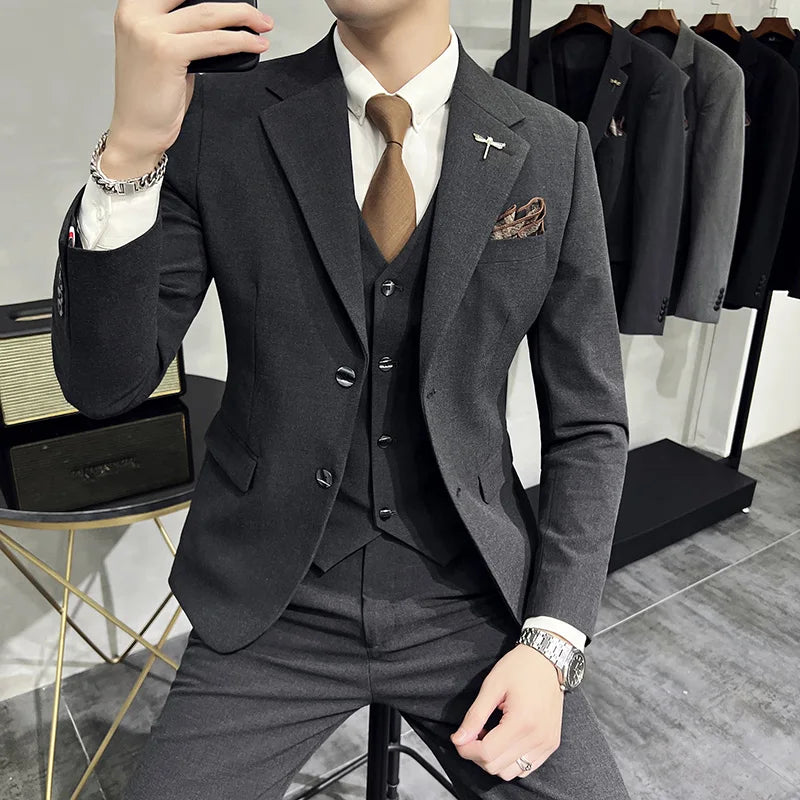 3-teiliges Business-Set für Herren [Blazer, Weste und Hose] l Sherman