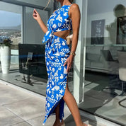 Buena l Midikleid mit Cut-Out und abstraktem Druck