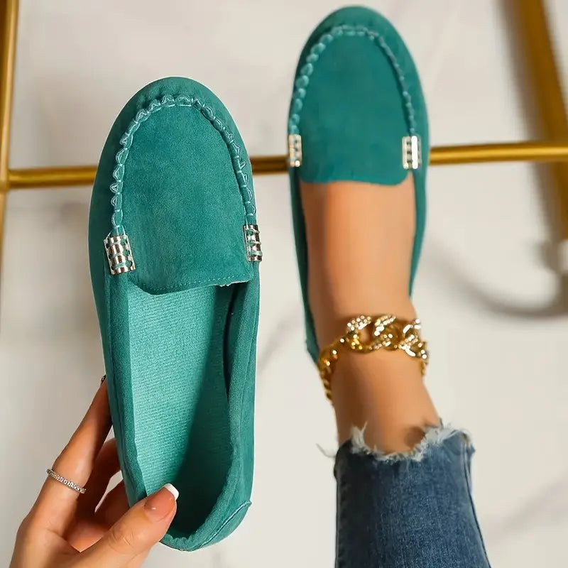 Adele l Metalldekor Loafer lässig Schlüpf-Flats