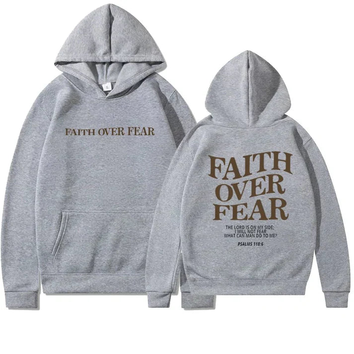 Unisex Hoodie in Übergröße l Faith Over Fear Psalms