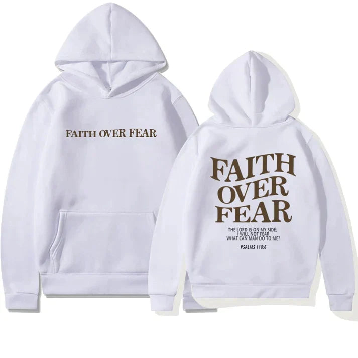 Unisex Hoodie in Übergröße l Faith Over Fear Psalms