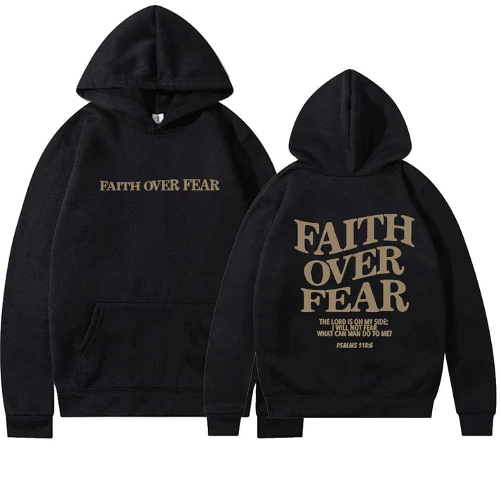 Unisex Hoodie in Übergröße l Faith Over Fear Psalms