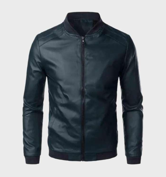 Tatum | Strapazierfähige Lederjacke mit Taschen und durchgehendem Reißverschluss