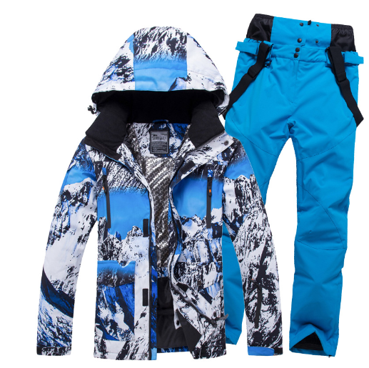 Wasserdichter Skianzug mit bedrucktem Kapuzenpullover im sportlichen Stil l Agostino