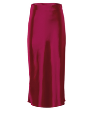 Raphia l Langer Rock aus Satin und Seide mit hoher Taille