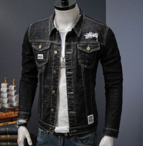 Julian l Tough Slim-Fit Herren-Jeansjacke mit Rissen