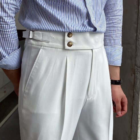 Klassische Bundfaltenhose mit Gürtelschlaufen l Ervin