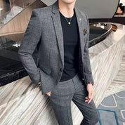 Karierter Business-Anzug für Herren (Blazer + Hose) | Holter