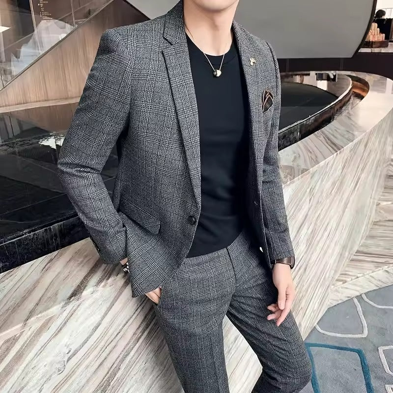 Karierter Business-Anzug für Herren (Blazer + Hose) | Holter