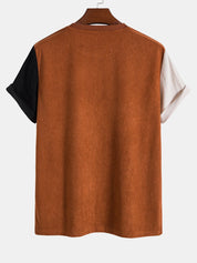Luigi | Farbblock-Cord-T-Shirt für Herren