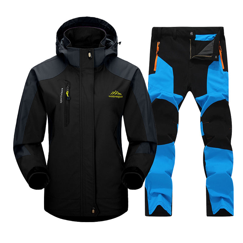 Wasserdichte, bequeme Patchwork-Skijacke mit Reversreißverschluss l Dashawn