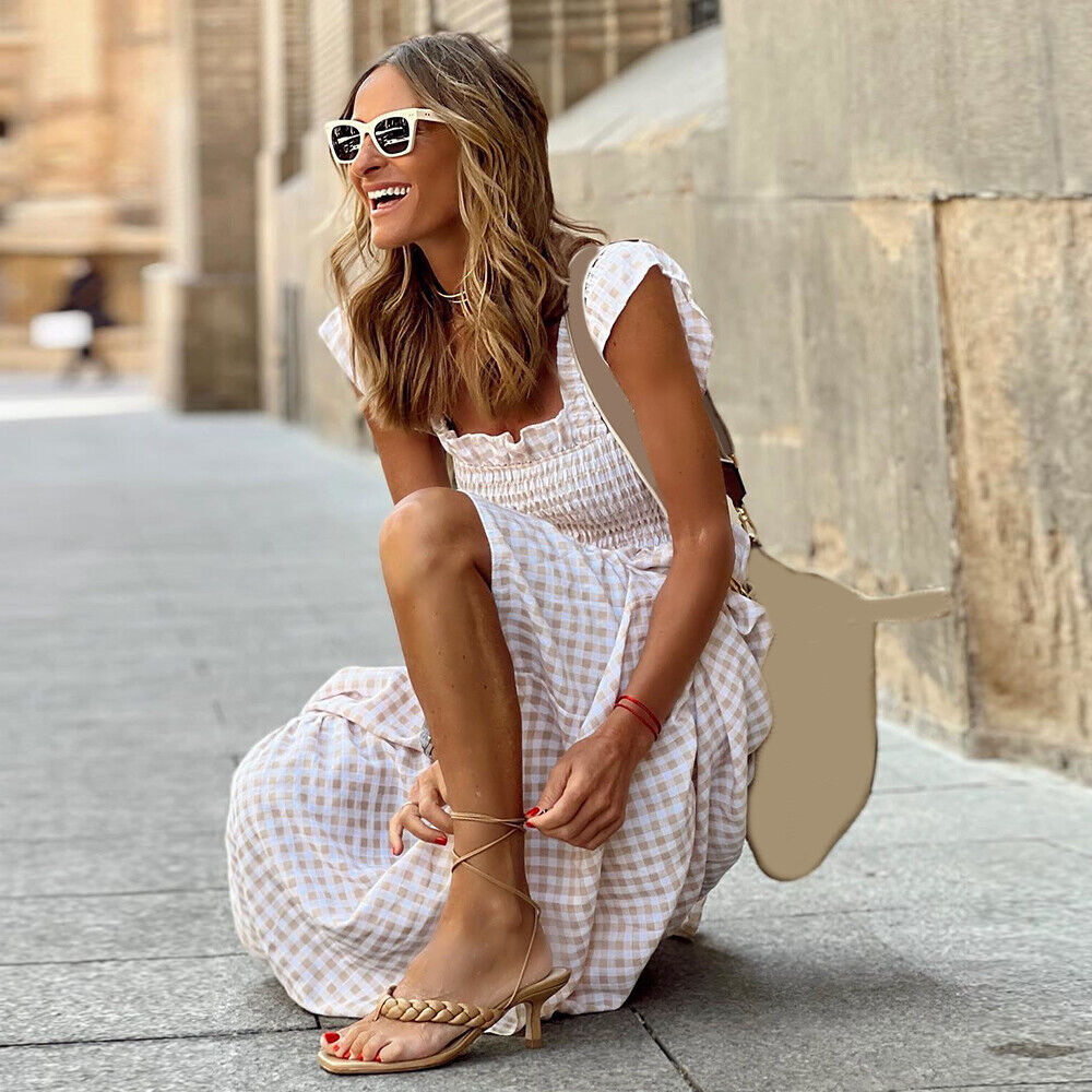 Faith | Kariertes Sommer-Maxikleid für Damen
