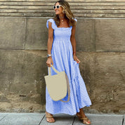 Faith | Kariertes Sommer-Maxikleid für Damen