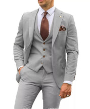 3-teiliges Set für Herren bestehend aus schlichtem Business-Blazer, Weste und Hose l Walsh