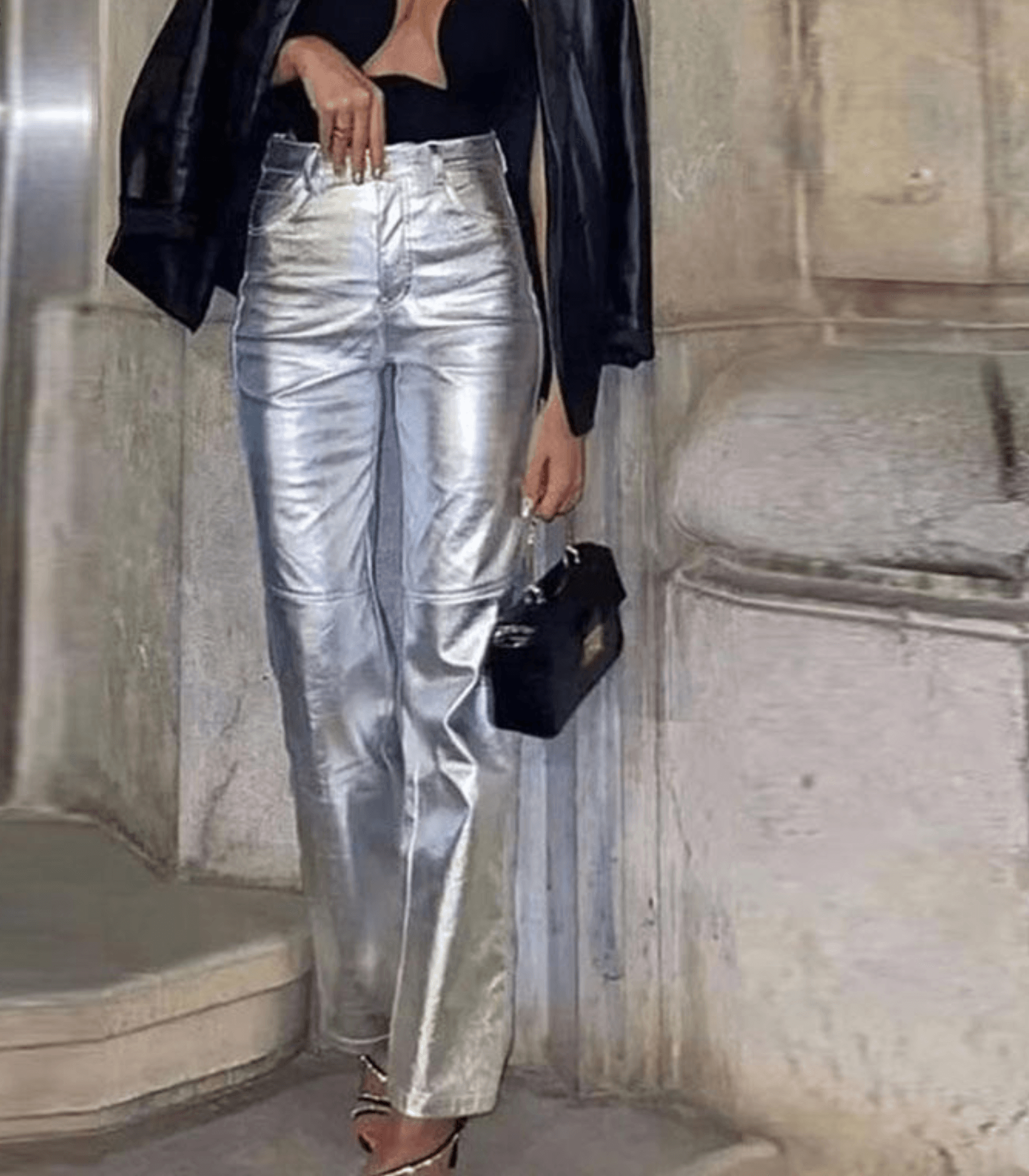 Reese l Silberglänzende Lederhose