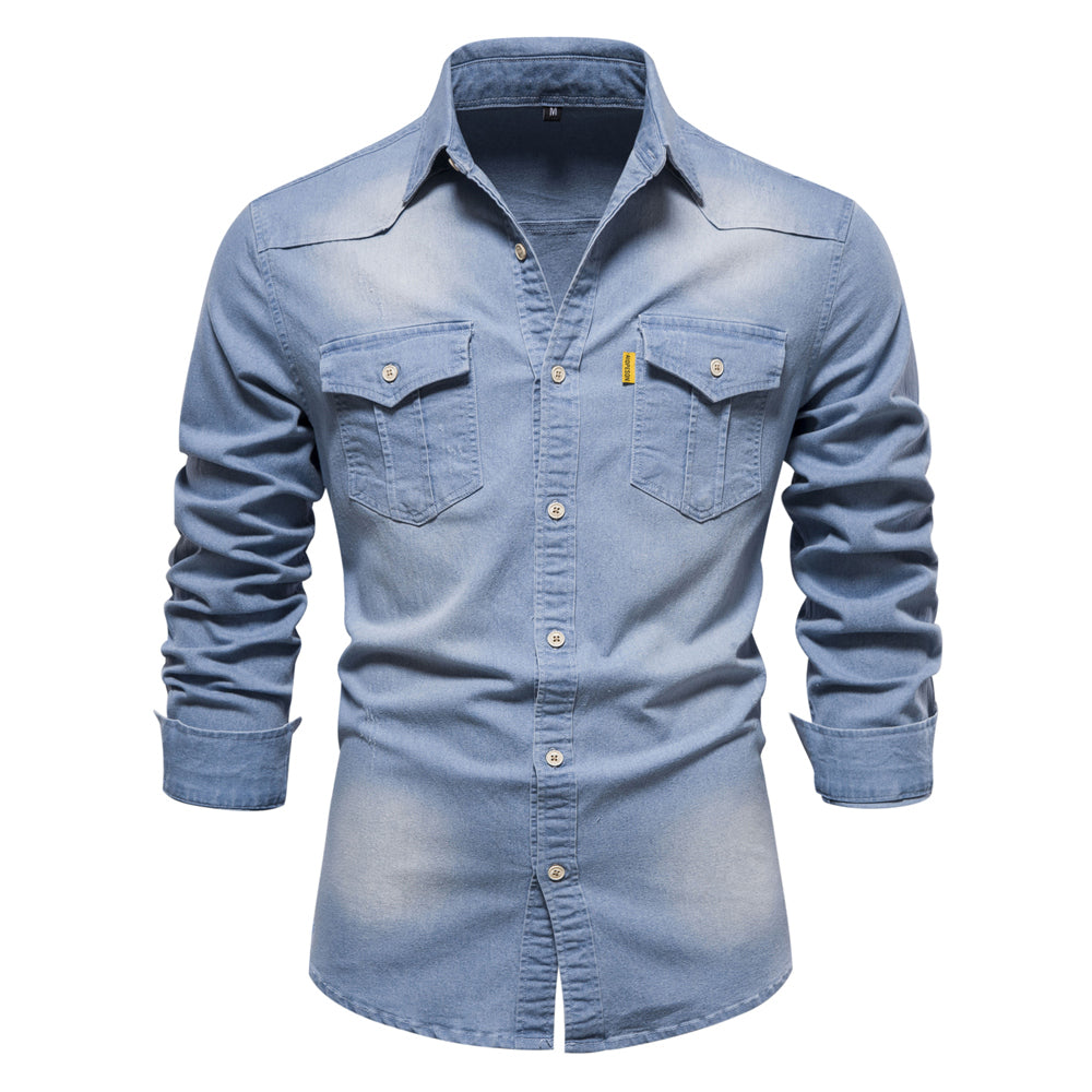 Chico | Weiches Denim-Langarmhemd mit Knöpfen für Herren