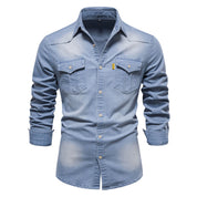 Chico | Weiches Denim-Langarmhemd mit Knöpfen für Herren