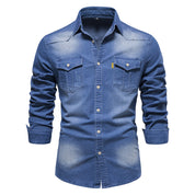 Chico | Weiches Denim-Langarmhemd mit Knöpfen für Herren