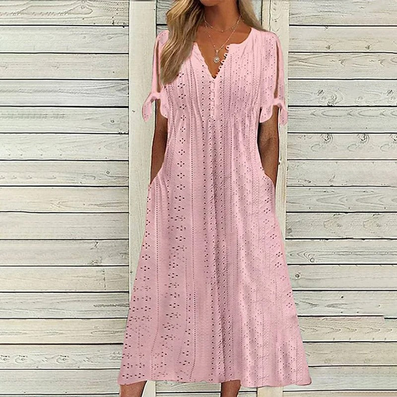 Langes luftiges Sommerkleid aus Spitze l Michalina