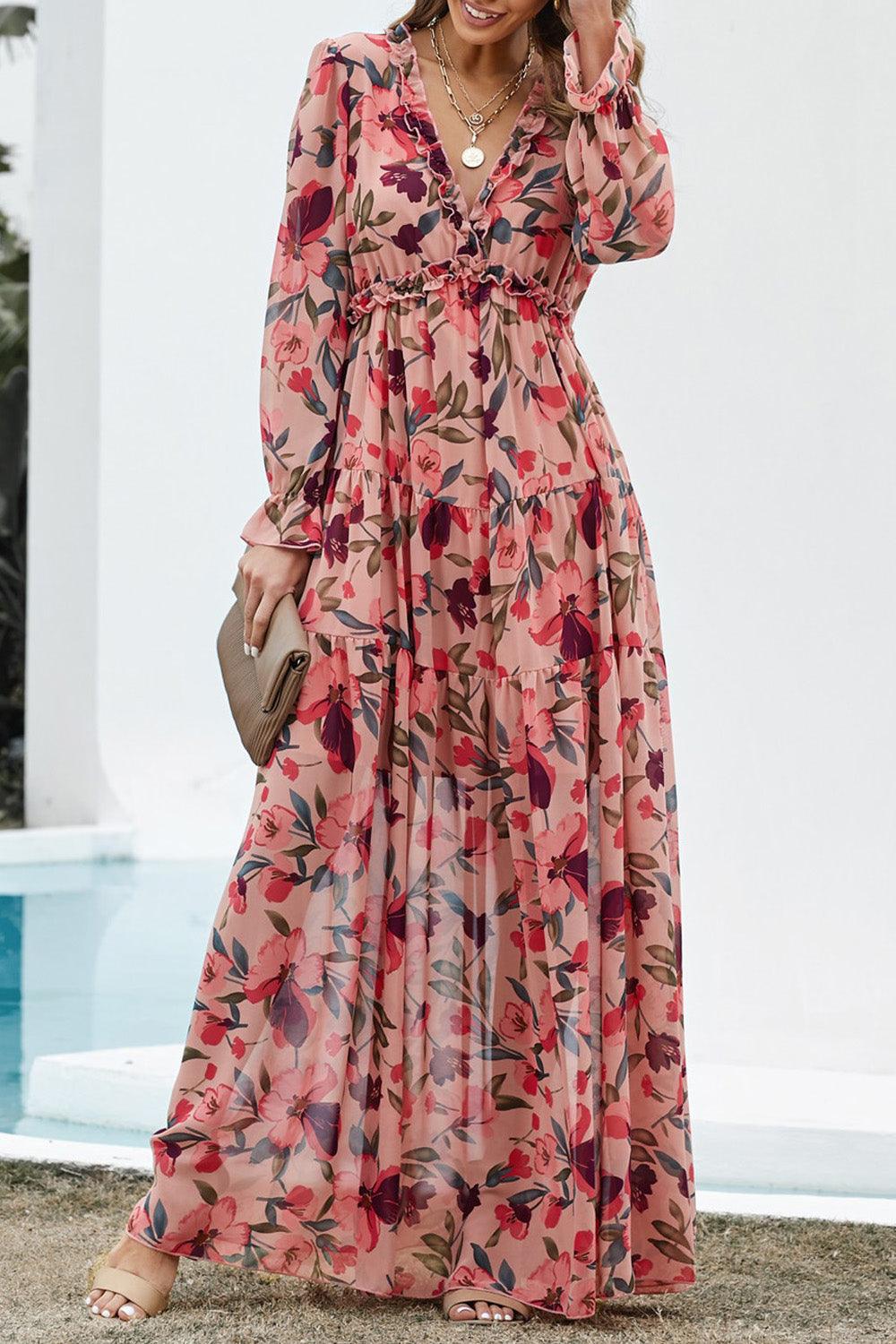 Lotus-Lagen-Maxikleid mit Rüschen l Nia