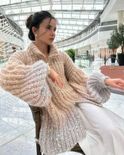 Raegan | Elegante Glitzerende Strickjacke Mit Reißverschluss