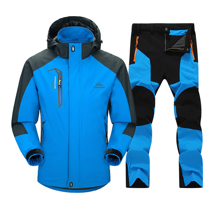 Wasserdichte, bequeme Patchwork-Skijacke mit Reversreißverschluss l Dashawn
